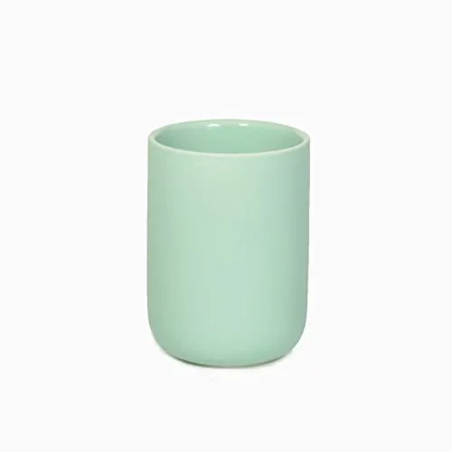 houseproud Ceramic Silk Zahnputzbecher aus Keramik mit Rubber Coating (Aqua)