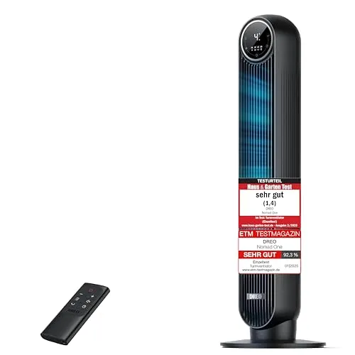 Dreo 20dB Leiser Turmventilator - Turmventilator mit 90° Oszillation, 4 Geschwindigkeiten und 8-Stunden-Timer für eine ruhige und effiziente Kühlung in jedem Raum.