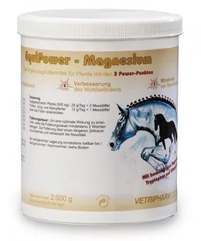 EquiPower Magnesium 2 kg - Beruhigung für Ihr Pferd - Ergänzungsfuttermittel für Pferde zur Unterstützung der Nervenberuhigung mit Tryptophan und Magnesium für mehr Gelassenheit.
