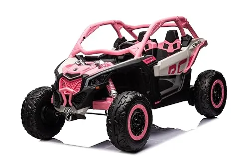 FINOOS Kinder Elektroauto Maverick Buggy 24V - Rosa 2-Sitzer mit Fernbedienung - Erlebe Fahrspaß im FINOOS 2-Sitzer Elektroauto für Kinder! Mit 4 Motoren, 24V Akku und einer Reichweite von bis zu 60 Minuten. Steuerung per 2,4 GHz Fernbedienung für maximale Sicherheit.