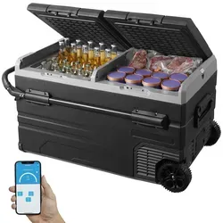 VEVOR Tragbarer Autokühlschrank 115L mit Gefrierfach - Kühlschrank mit Dual Zone für Kühlung & Gefrieren, leise, leistungsstark und ideal für Camping sowie den Einsatz zu Hause oder im Auto.