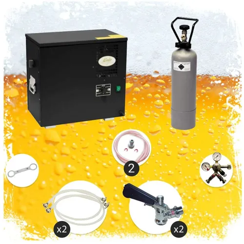 Komplett Set Zapfanlage AS-40 - 2-leitig mit Durchlaufkühler - Zapfanlagen - Leistungsstarke, kompakte Bierzapfanlage mit 2 Kühlschleifen für bis zu 40 L/h, ideal für schnelle Zapfergebnisse und Platzersparnis unter der Theke.