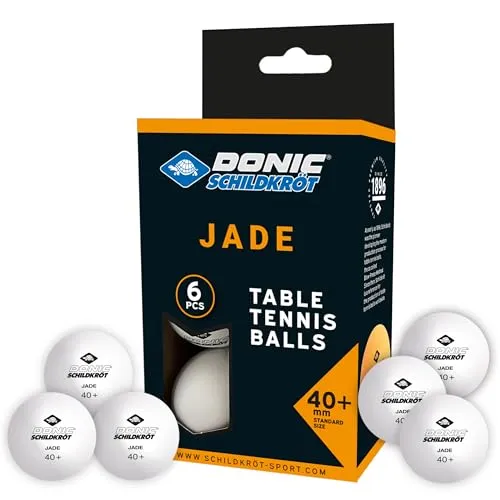 Schildkröt Donic Tischtennisball Jade, Poly 40+ Qualität, 6 STK. im Blister, weiß