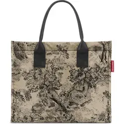 reisenthel Daily Shopper Umhängetasche Jacquard Brown - Stylische Handtasche mit 14L Stauraum, leicht und nachhaltig. Ideal für Arbeit, Shopping oder Abende. Inklusive Innentasche und Flaschenfach für optimale Organisation.