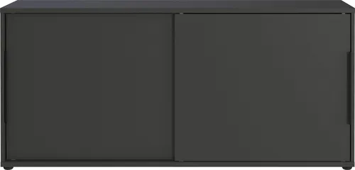 Germania Schiebetürenschrank Mailand, graphit - Büroschrank mit 2 verstellbaren Fachböden für optimalen Stauraum, aus strapazierfähigem Holz, Made in Germany.
