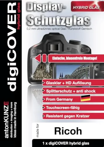 digiCOVER Hybrid Glas Displayschutz passgenau für Ricoh GR IV