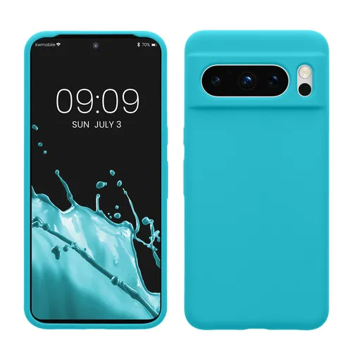 kwmobile Handyhülle für Google Pixel 8 Pro Hülle, für Pixel 8 Pro Case - Hülle Silikon - kabelloses Laden - Cool Glacier