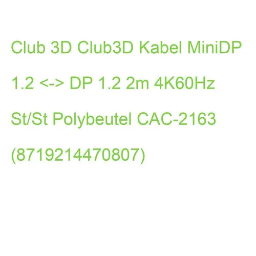 Club3D Kabel MiniDP 1.2 DP 1.2 2m 4K60Hz