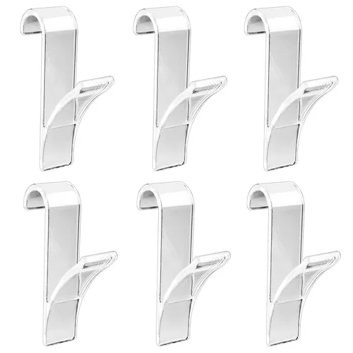 Wenko 6er-Set Handtuchhaken Transparent - Praktische Türhaken - Praktisches 6er-Set Handtuchhaken aus verchromtem Kunststoff, ideal zum Einhängen an Türen. Funktional und dekorativ für jeden Raum.
