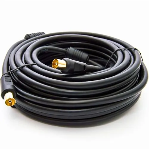 PremiumX 30m BASIC-LINE TV Antennenkabel - Koaxialkabel mit Mantelstromfilter für HDTV 4K - HDMI-Kabel & Videokabel - Hochwertiges Koaxialkabel mit Ferrit Mantelstromfilter für störungsfreie digitale TV Signalübertragung in HD und 4K.