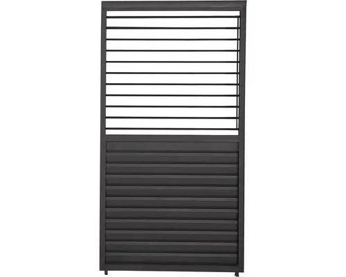 Verstellbare Lamellenwand Mirador 123 cm für 4 m Wand Anthrazit - Terrassenüberdachungen mit zusätzlicher Flexibilität: Die verstellbare Lamellenwand in Anthrazit ermöglicht eine optimale Steuerung von Licht und Belüftung, ideal für Ihre Pergola.
