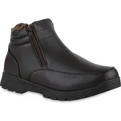 VAN HILL 840006 Winterboots - Bequeme braune Schuhe in Größe 43 - Stylische Winterboots in Größe 43, aus hochwertigem Lederimitat mit wärmendem Innenmaterial. Ideal für kalte Tage, bieten diese Schuhe Komfort und eine rutschfeste Gummisohle für sicheren Halt.