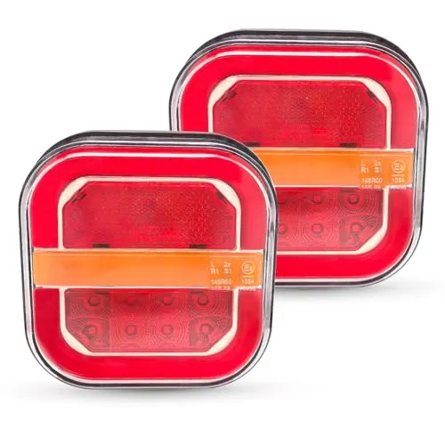 AOJO 2PCS LKW LED Rückleuchten Set -5 Funktionen 12V 24V PKW-Anhänger Beleuchtung Wasserdichte mit Blinker, Bremslichter, Positionslichter, Kennzeichenbeleuchtung