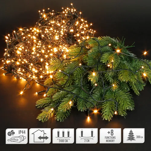 ECD Germany LED-Lichterkette 1200 LEDs 24m - Weihnachtsbeleuchtung für Innen & Außen, mit 8 Leuchtprogrammen und IP44 Schutz für eine festliche Atmosphäre in jedem Raum oder Garten.
