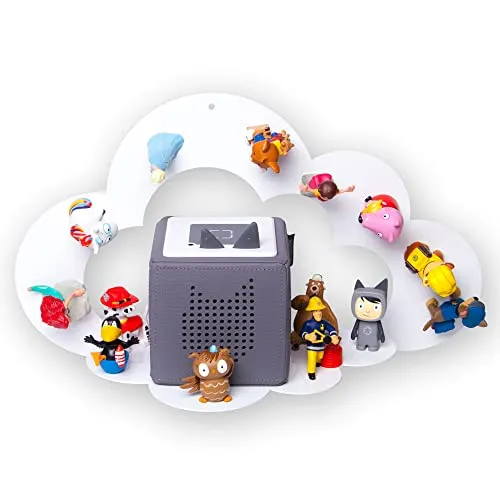 moin minis Wolke Weiß - Magnetisches Regal für Toniebox - Kinderzimmerregal im himmlischen Wolkendesign, bietet Platz für 25 Tonies und die Tonie Box. Robustes, nachhaltiges Material sorgt für Ordnung und kreative Gestaltung im Spielzimmer.