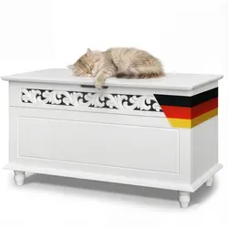 Casaria Holzkiste Jersey - Klappbare Sitztruhe mit Stauraum 80x40x48 cm - Stilvolle Holztruhe im nordischen Landhausstil, 156L Stauraum für vielseitige Nutzung. Ideal als Couchtisch oder Sitzgelegenheit, robust und dekorativ.