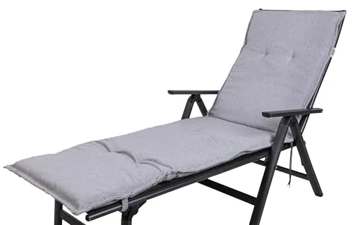 Sun Garden Liegenauflage Naxos 50148-720 hellgrau meliert - Hochwertige Gartenliegenauflage für Rollliegen, verstellbares Halteband und Bindebänder sorgen für perfekten Halt, Maße: 190x60x6 cm, ideal für komfortable Entspannung im Garten.