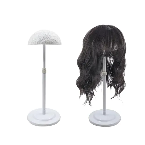 mimzemamz Mannequin Training Head Ständer Verstellbar - 1 Stück Friseur Übungskopfhalter Übungskopfständer für Training Praxis Leinwand Head Halteschelle Ständer für Perücke Display Styling （Weiß）