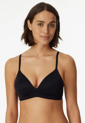 Schiesser Damen BH gepaddet ohne Bügel - Invisible Soft, schwarz - Funktionsunterwäsche mit gepaddeten Cups und seitlichen Stäbchen für optimalen Halt. Verstellbare Träger und Lasercut-Abschlüsse sorgen für höchsten Tragekomfort in extra-softer Micro-Qualität.