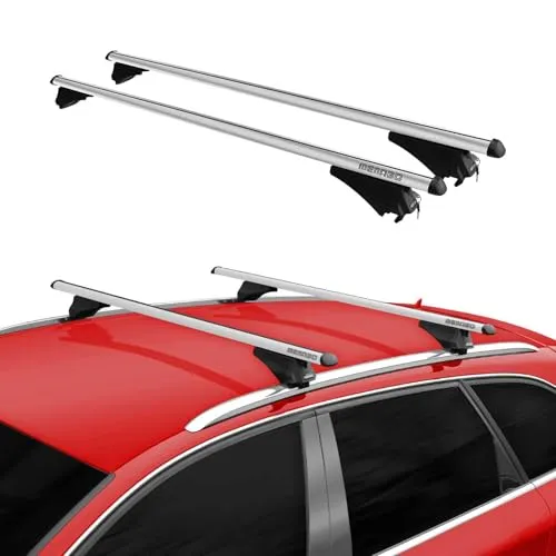 Menabo Dachträger kompatibel mit Mitsubishi Outlander PHEV 2014-2018 TÜV Aluminium Grau