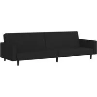vidaXL Schlafsofa 2-Sitzer Schwarz Samt - Sofa und Bett in einem: Das elegante Schlafsofa bietet Komfort und Flexibilität für jeden Raum. Der luxuriöse Samtbezug sorgt für ein angenehmes Sitzerlebnis und wertet Ihr Zuhause auf.