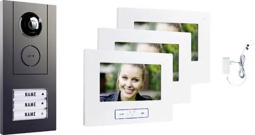 M-e modern-electronics VD ALU 6730A Video-Türsprechanlage - Vistadoor-System Video, mit hochwertiger Bildübertragung und modernem Design in Weiß und Anthrazit für mehr Sicherheit und Komfort.