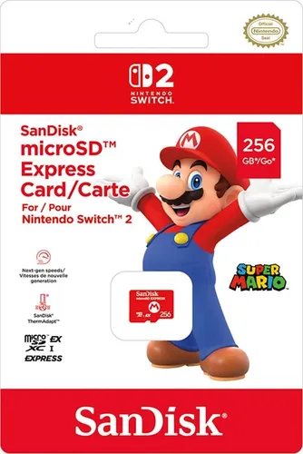 Nintendo SanDisk microSD EXPRESS Card 256 GB - Speicherkarten für Spielkonsolen, ultra-schnelle Datenübertragung und ideal für umfangreiche Spielebibliotheken.