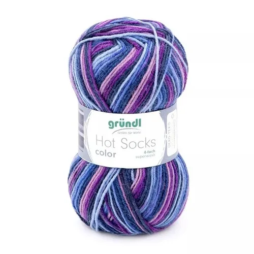 GRÜNDL WOLLE HOT SOCKS COLOR VIOLETT 50 G SOCKENWOLLE 100g/5,98€