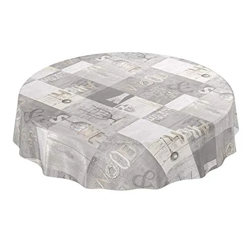 ANRO Wachstuchtischdecke Wachstuch Wachstischdecke Tischdecke abwaschbar Industry Modern Used Look Industrie Rund 140cm