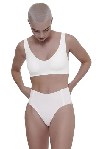 SLOGGI ZERO Feel 2.0 Bralette Damen, M, Silk Weiß - Funktionsunterwäsche mit nahtlosem Design und herausnehmbaren Pads für optimalen Halt und feminine Silhouette. Ideal für Yoga und den täglichen Komfort.