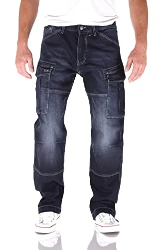 Big Seven Brian SLC Cargo Comfort Fit Herren Jeans W36/L36 - Bequeme Cargo Jeans im Comfort Fit mit Oberschenkeltaschen für viel Stauraum. Robuste Verarbeitung aus 99% Baumwolle und 1% Elasthan für optimalen Tragekomfort.