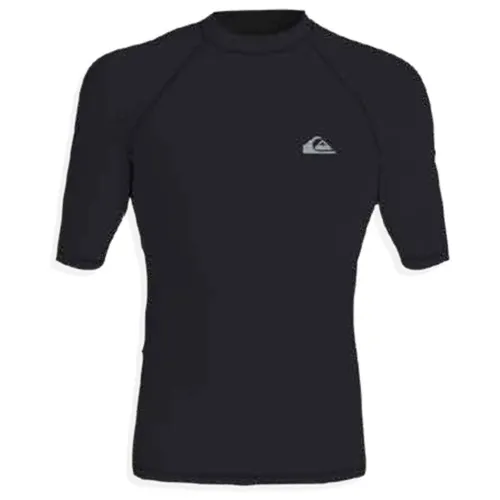 Quiksilver Upf50 SS Surf Tee für Männer - Anthracite - XXL - Stylisches Rashguard aus recyceltem Material für den täglichen Einsatz. Mit feuchtigkeitsableitenden Eigenschaften bleibt die Haut trocken und komfortabel. Ideal für sportliche Aktivitäten im Wasser.