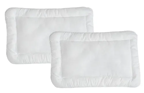 KiGATEX Babykissen Flachkissen 2er Set – Allergikerfreundlich und Pflegeleicht, 60 x 40 cm - Weiches 2er Set Flachkissen für Babys, ideal für süße Träume. Pflegeleicht und hautfreundlich, waschbar bis 95°C. Perfekt für eine gemütliche Schlafumgebung.