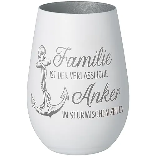 Goodtimes Windlicht Familie Anker Weiß/Silber