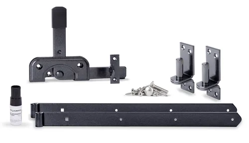 Alberts 302061 DURAVIS® Beschlagssortiment für Doppel- oder Einzeltore - Tore-Zubehör mit dekorativem Design und hochwertiger Duplexbeschichtung für optimale Witterungsbeständigkeit. 20 Jahre Herstellergarantie für langlebige Qualität.