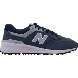 New Balance 997 SL Golfschuhe für Herren, Schwarz, Marineblau Grau, 45 EU - Herren-Golfschuhe mit wasserdichtem Design und schmaler Passform, ideal für Golfspieler, die Stil und Funktionalität schätzen.
