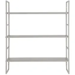 Wandregal Beja - Hängeregal aus Metall in Grau - Regal für Wandmontage mit 3 Fächern, ideal zur stilvollen Aufbewahrung von Büchern und Deko. Modernes Design und stabiler Stahl für langlebige Nutzung.