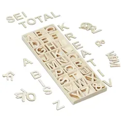 Relaxdays Holzbuchstaben Set 162 tlg. Beige