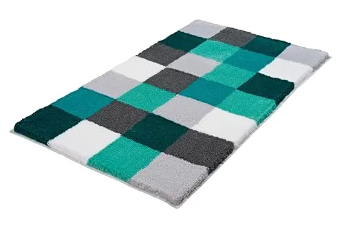 Badematte "Caro" - Rutschhemmend und Fußbodenheizungsgeeignet - Moderne Badematte mit Karo-Muster in Pastell-Farben, rutschhemmend und maschinenwaschbar. Ideal für ein stilvolles und sicheres Badezimmer.