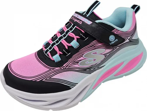 Skechers S-LIGHTS COSMIC GLOW Kinder-Mädchen-Sneaker - Sneaker mit Klettverschluss, gepolsterter Decksohle und flexibler Laufsohle. Ideal für coole Mädels, die Komfort und Stil lieben – mit tollen Blinklichtern für jeden Anlass.