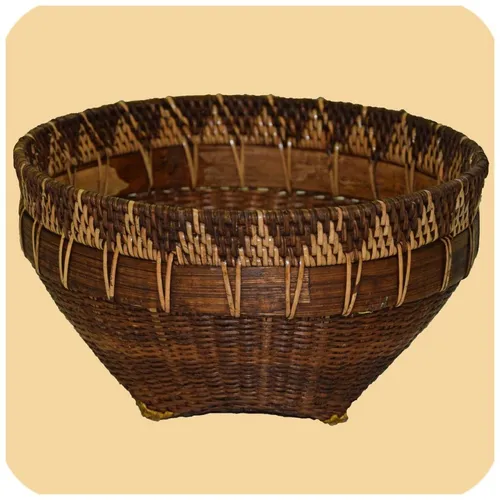 Schale „Burma“ aus Rattan & Bambus Deko- Brot- od. Obstkorb Handarbeit