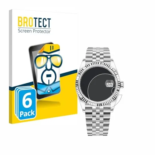 BROTECT (6 Stück Schutzfolie für Rolex Oyster Perpetual Datejust 36 Displayschutz Folie Ultra-Klar