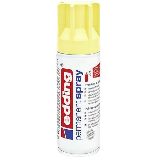 e-5200 Permanent Spray Pastellgelb - Schnelltrocknend und Hochdeckend - Premium Sprühlack für Schreibutensilien, außergewöhnliche Deckkraft, kratz- und lichtbeständig, ideal für kreative Projekte. 200 ml.
