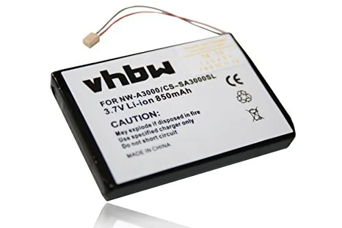 vhbw Akku kompatibel mit Sony NW-A3000 MP3-Player Musik Player (850 mAh, 3,7 V, Li-Ion)