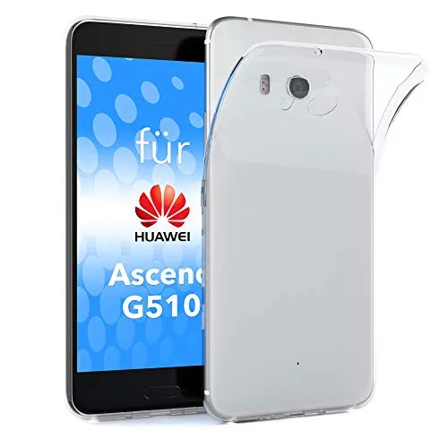 EAZY CASE Hülle kompatibel mit Huawei Ascend G510 Schutzhülle Silikon, Ultra dünn, Slimcover, Handyhülle, Silikonhülle, Backcover, Durchsichtig, Klar Transparent
