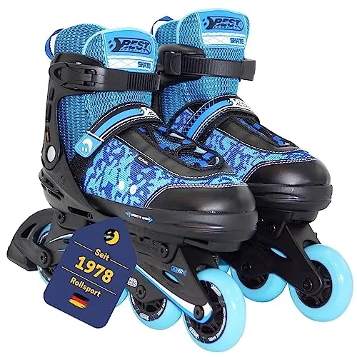 Best Sporting Schlittschuhe Inline Skates - Verstellbare Größe, ABEC 5 Carbon - Schlittschuhe für Kids mit 6-fach verstellbarer Größe und Breite, optimaler Tragekomfort durch Semi Softboots und atmungsaktives Mesh-System, ideal für sicheres Fahren.