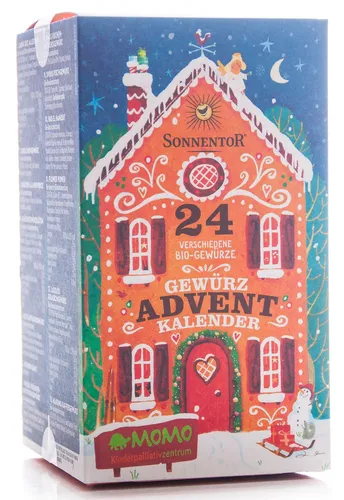 Sonnentor Bio Gewürz Adventskalender 2025 - Adventskalender mit 24 veganen Bio-Gewürzen & Mischungen, ideal für kreative Kochabenteuer und umweltbewusste Genießer. Unterstützt soziale Projekte – das perfekte Geschenk zur Adventszeit!