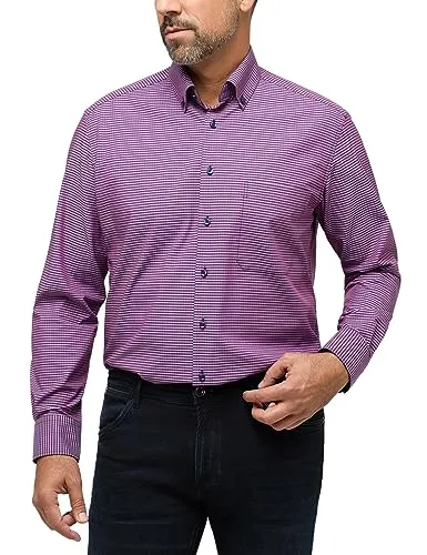 Eterna Langarmhemd COMFORT FIT NON IRON - bügelfrei in sunset red - Freizeithemden: Hochwertiges bügelfreies Langarmhemd aus 100% Baumwolle, ideal für einen gepflegten Look ohne Aufwand.