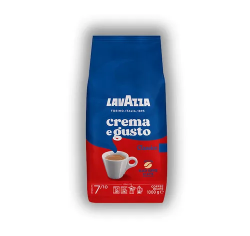 Lavazza Kaffee Crema e Gusto Classico, ganze Bohnen, 1 kg - Aromatischer Kaffee mit Noten von Kakao und Nüssen, ideal für Kaffeevollautomaten und Siebträgermaschinen. Genießen Sie den vollmundigen Geschmack der mittleren Röstung!