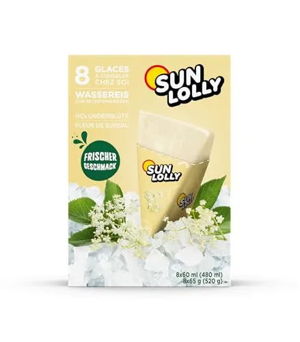 Sun Lolly Holunderblüte 1 Kartons 8 x 60ml (480ml) Eis Wassereis